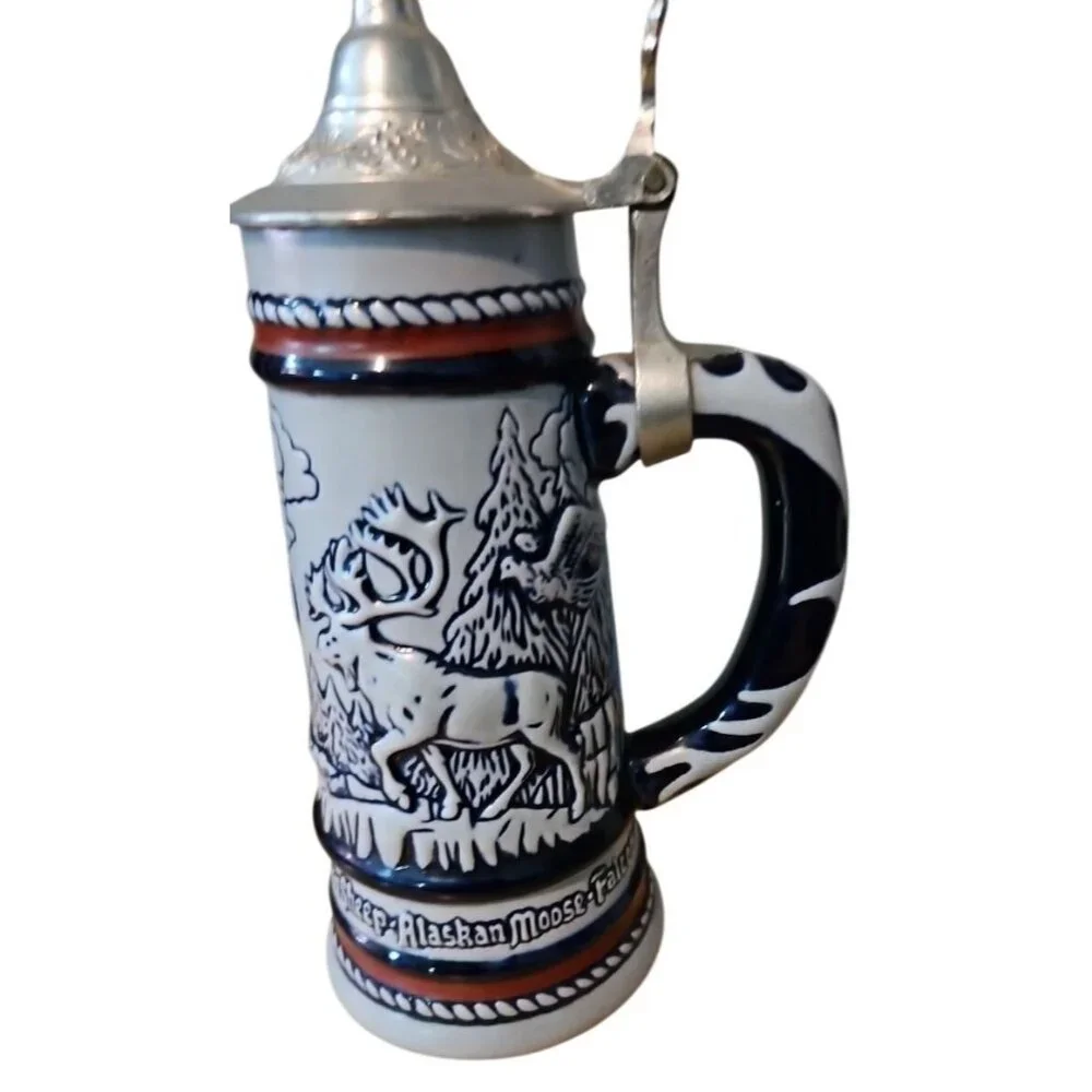 Beer Stein Avon Collectible Ceramic & Pewter‎ Lidded